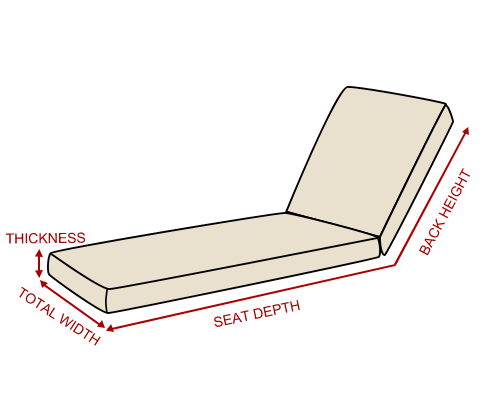 Chaise Lounge Dimension Diagram